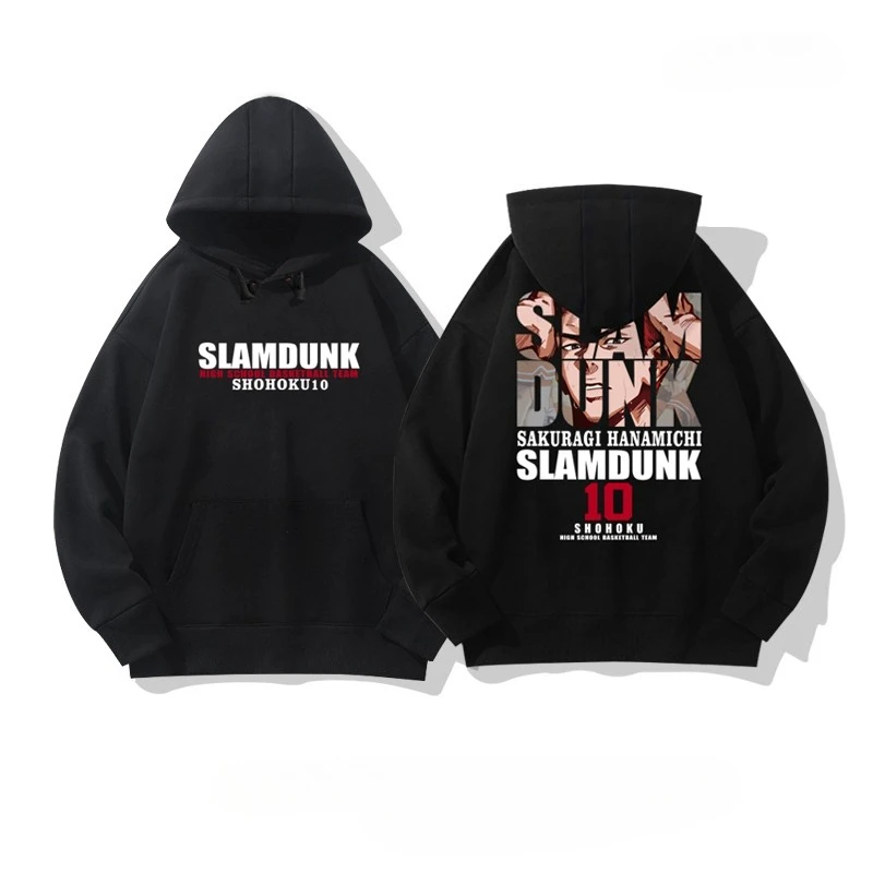 Rukawa Kaede Print Hoodies Japanese Super Pop Anime Slam Dunk Print Long Sleeve Double Printed Women Harajuku Y2K Streetwear Top