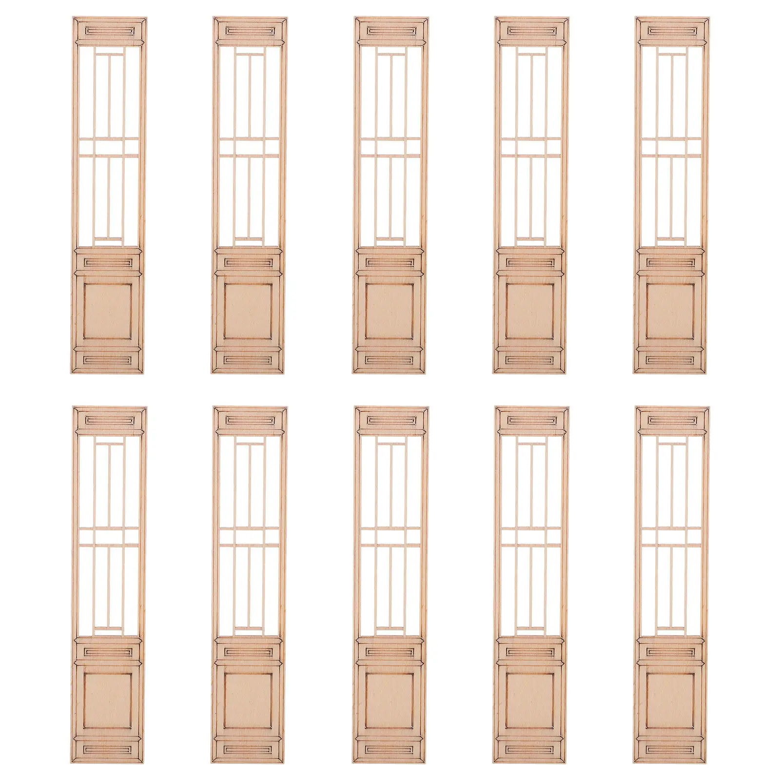 

10Pcs Miniature Wooden Screen Micro Landscape Supplies Chinese Style Hand Carved Privacy Divider Fairy Garden Furniture