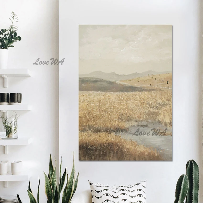 

Stream Landscape Posters Wall Art Frameless Canvas Picture Decor Abstract 3d Hand Painted Artwork Natural Scenery Oil Painting