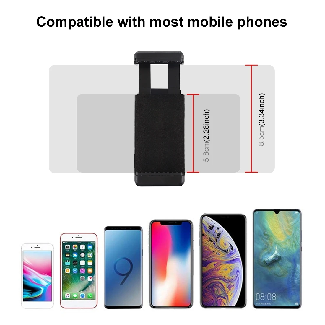 PULUZ 1/4インチネジ式コールドシュー三脚マウントアダプター（スマホクランプホルダー付き、一眼レフカメラ用）