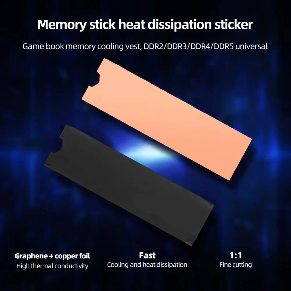Compact Graphene SSD Heat Sink Copper Foil Layer Thin Profile M.2 SSD Cooler Fast Heatsink Thermal Pad Computer Cooling
