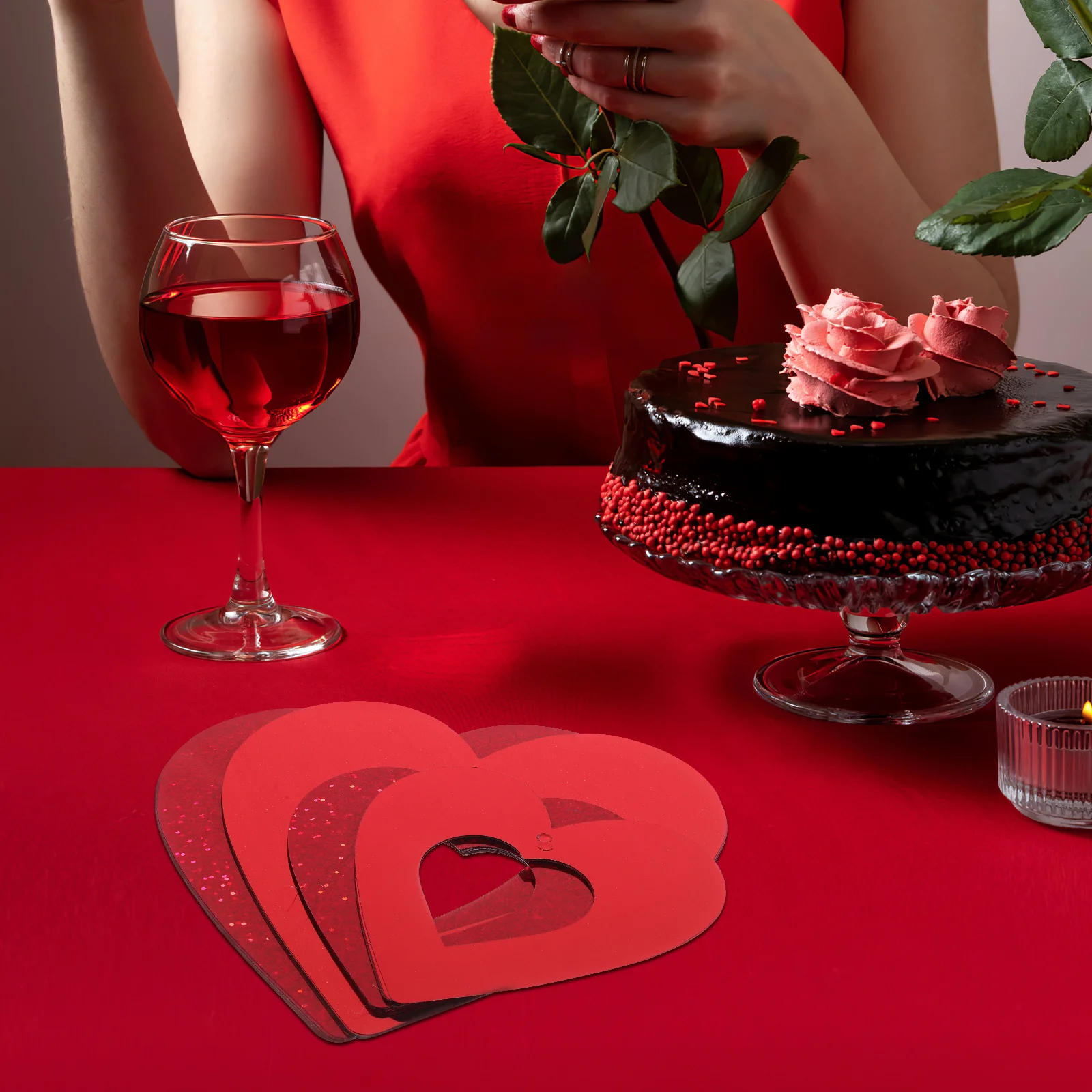 

40Pcs Valentines Heart Decorations Hanging Romantic Room Decor Wedding Party Decorations Fade Resistant Hearts