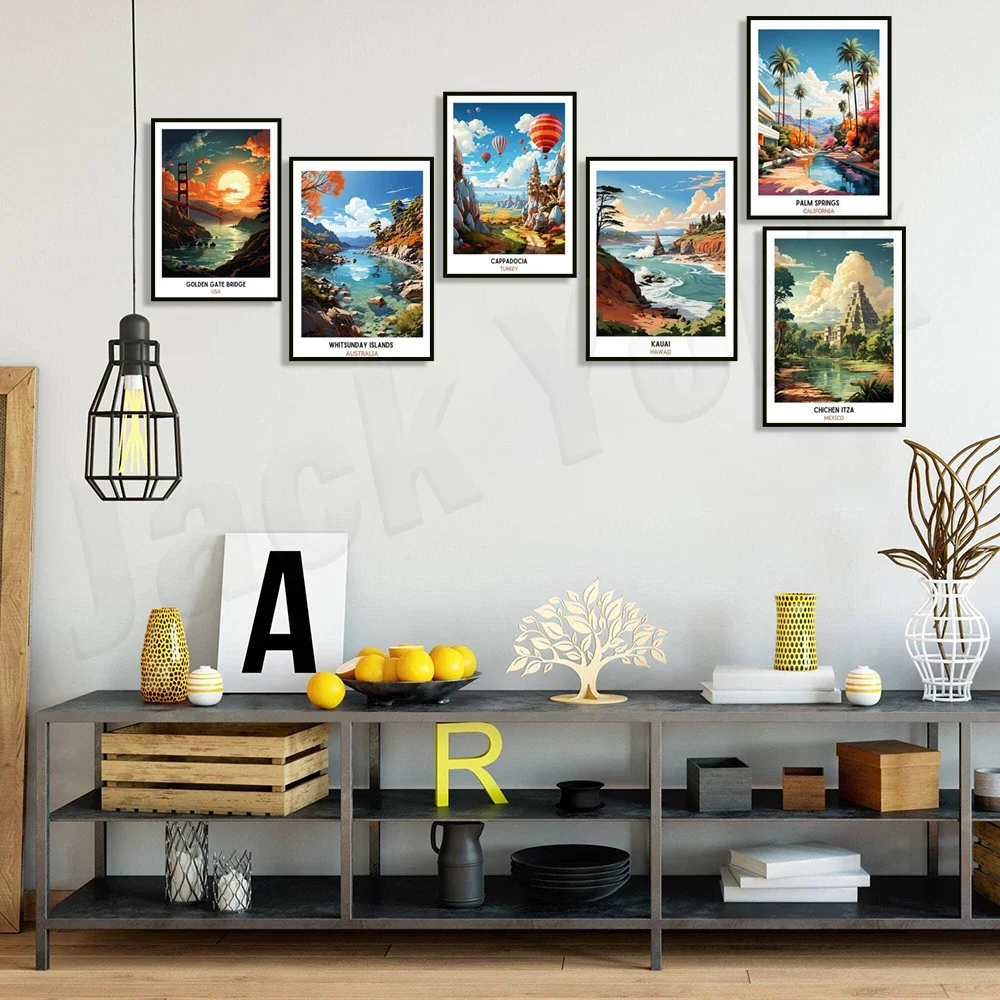 Whitsunday Islands, Victoria Falls, Phuket, Maldives, Kauai Hawaii, Dalmatian Coast, Chichen Itza, Cappadocia travel posters #3