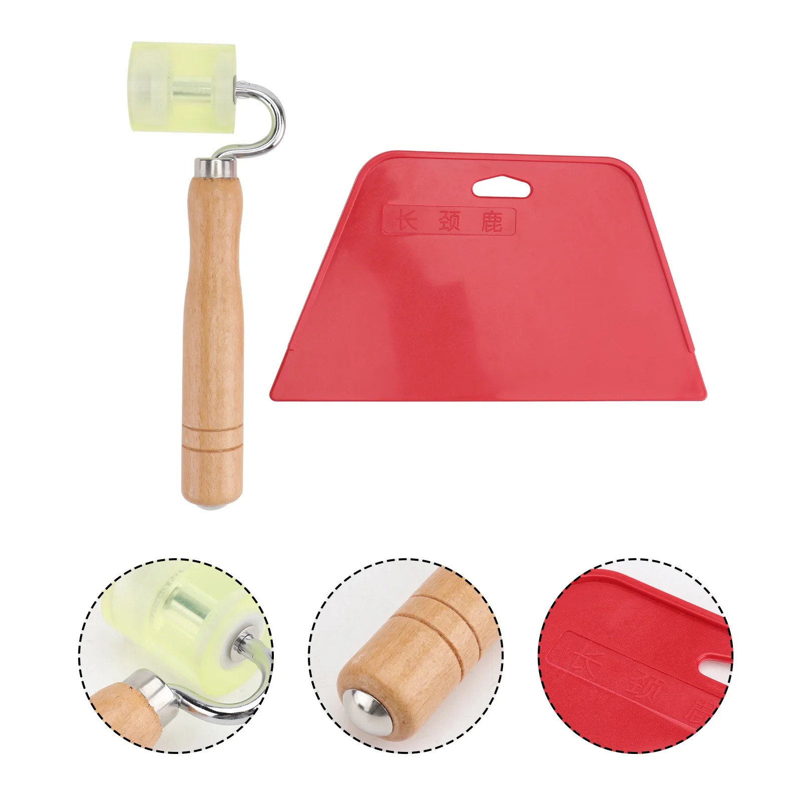 

2pcs Wallpaper Tools Seam Flat Roller Wheel Bearing Home Diy Wooden Pressure Wheel Applicator For Thickened Non-Woven Foil