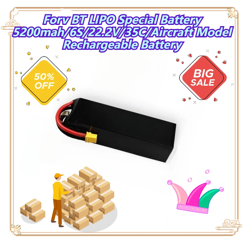 

Forv BT LIPO Special Battery 5200mah/6S/22.2V/35C/Aircraft Model Rechargeable Battery