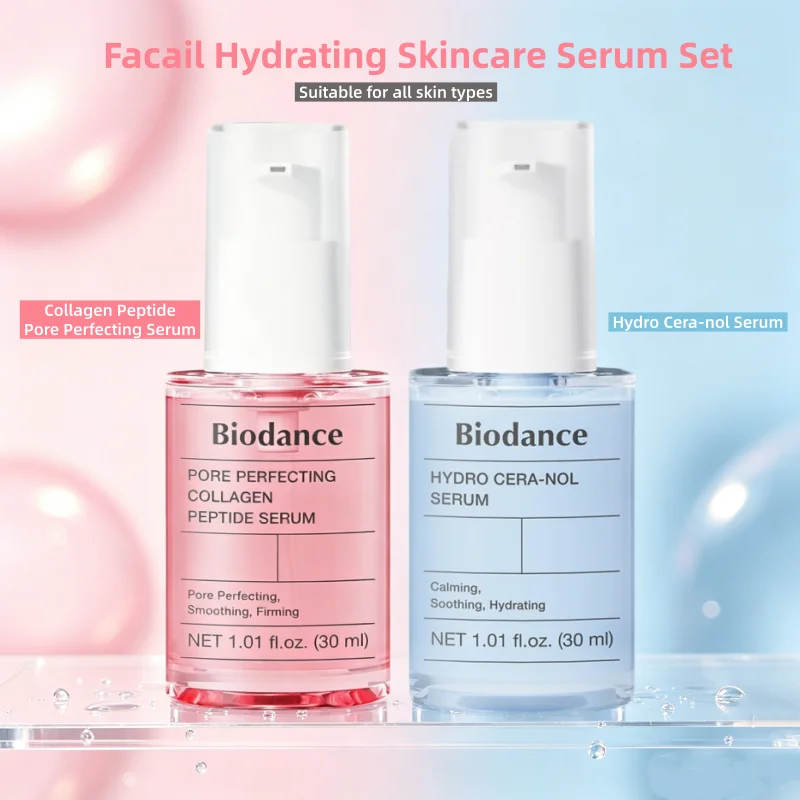Suero Hydro Cera-nol y Suero de Péptidos de Colágeno BIODANCE Coreano, Suero Facial Minimizador de Poros y Antienvejecimiento para Mujeres, 30 ml, Cuidado Facial