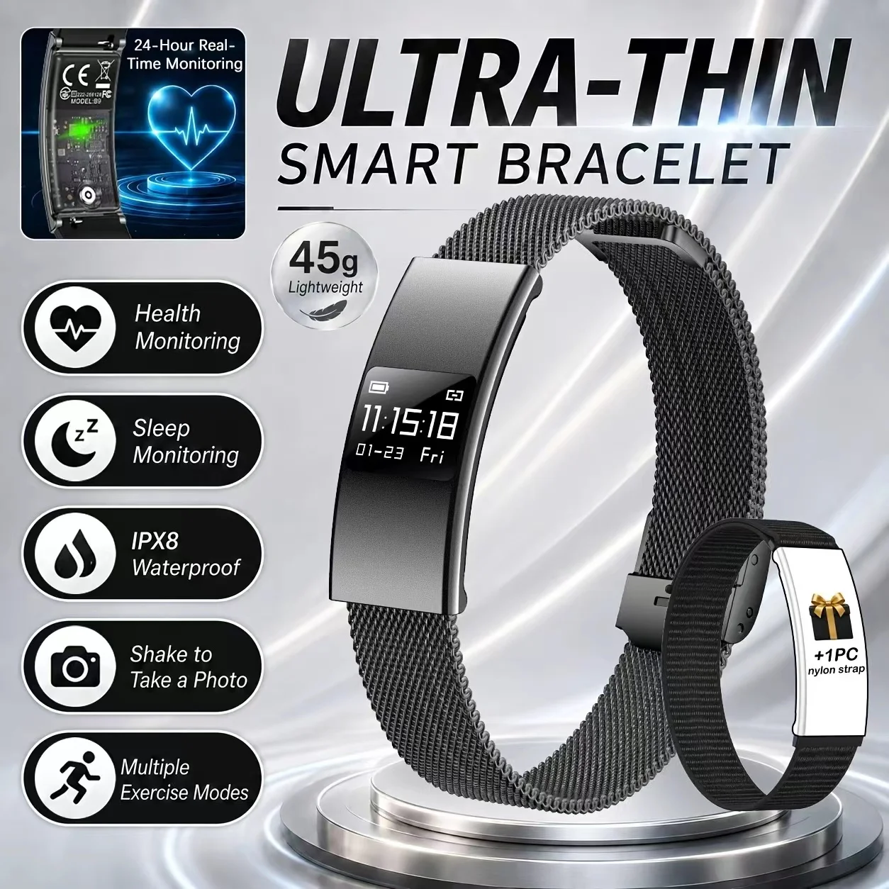 

2026 Smart Watch, stylish, with multiple exercise modes,IPX8 water resistance.The perfect gift for your boyfriend or girlfriend.