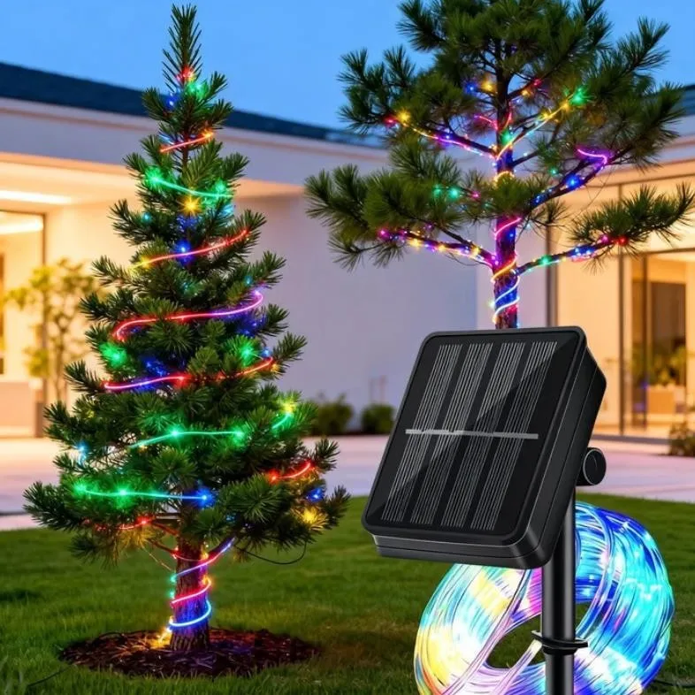 

LED Festoon Tube Rope String Light Garden Fence Wedding Party Valentine's Day Ramadan Decoration Garland Solar Outdoor Lights