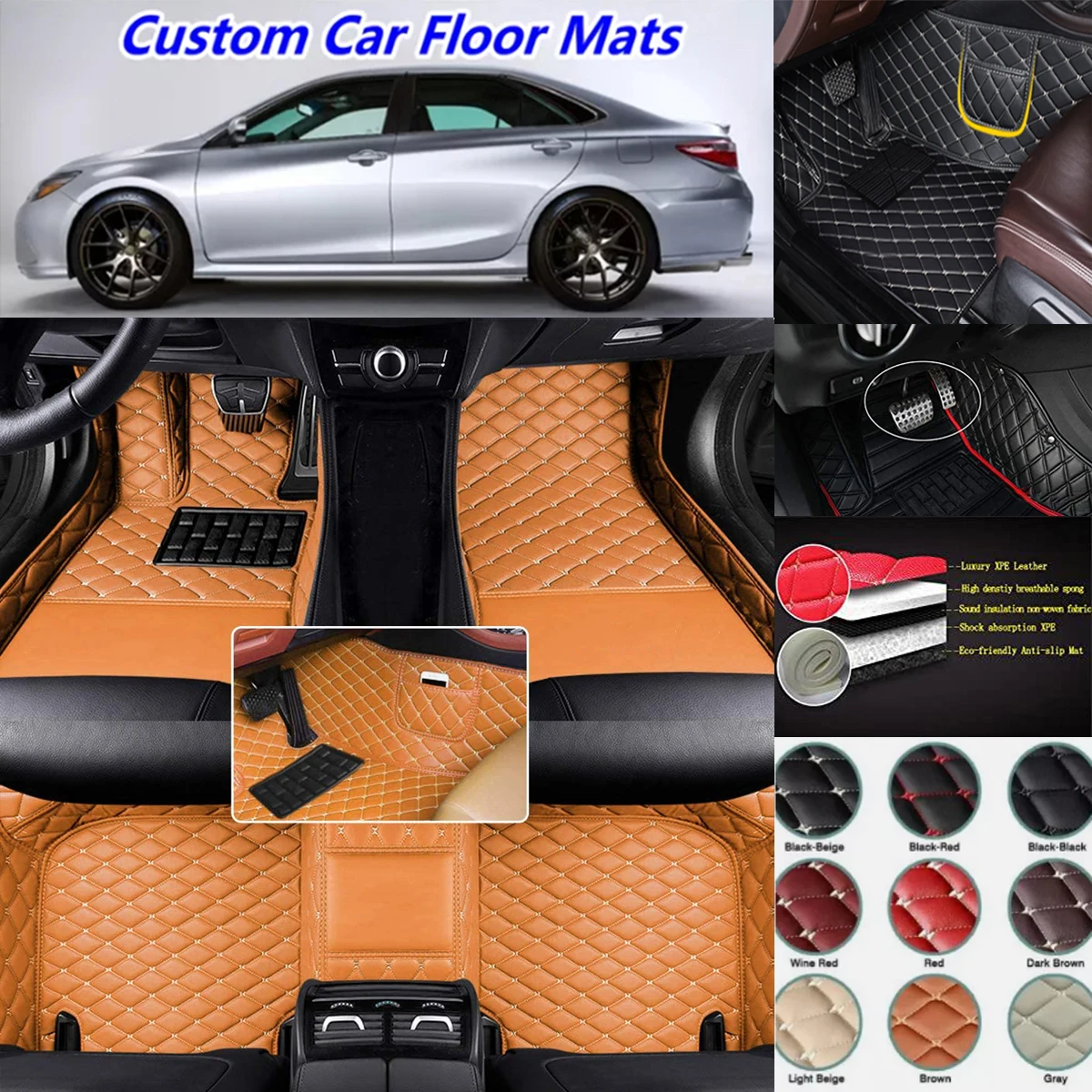 

Custom Car Floor Mats For VW Touareg Auto Carpets Accessories Waterproof Leather Floor Liners