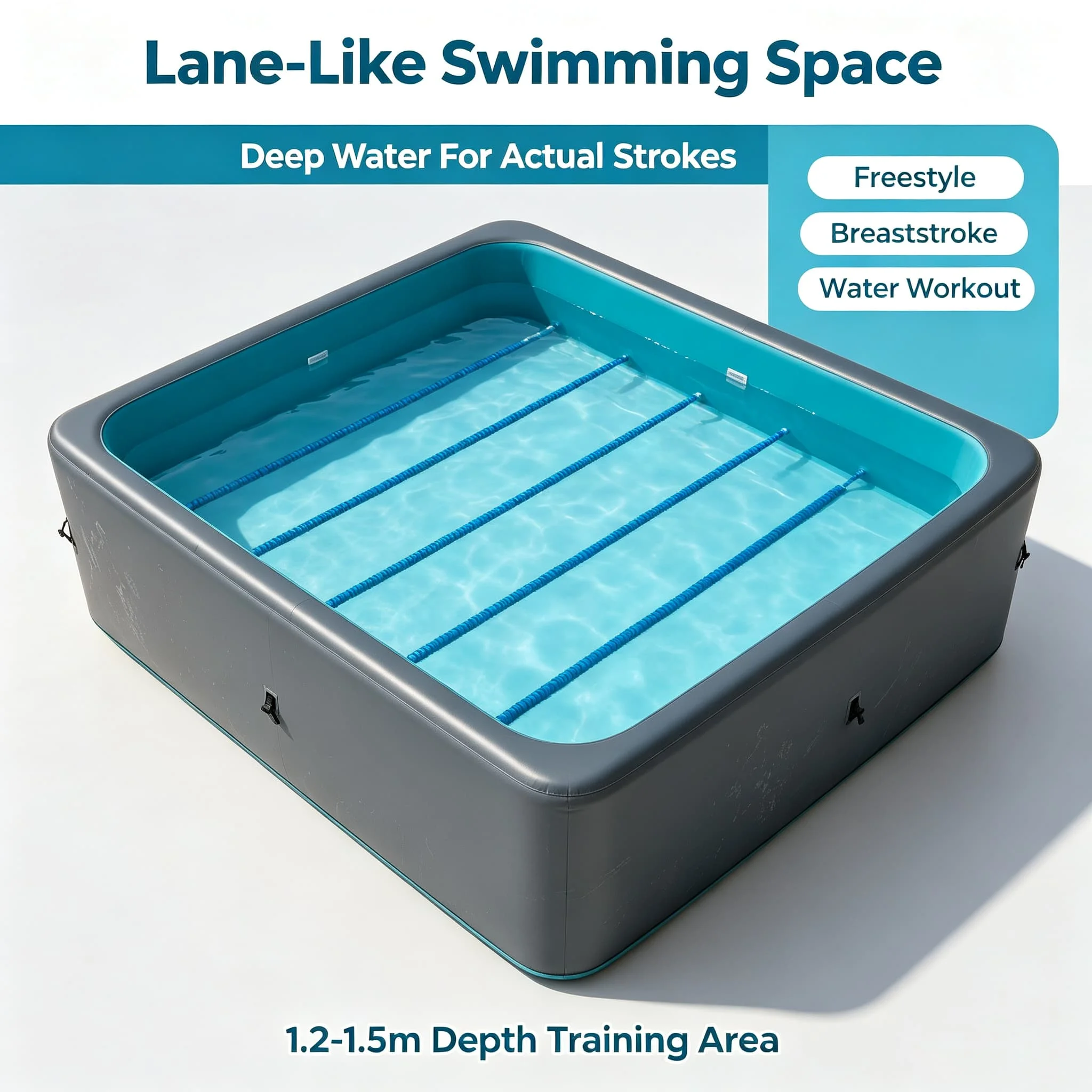 Drop Stitch Factory Inflatable Swimming Pool Rectangle Large Portable Home Big Inflatable Pool for Adults Kids Family Water Fun view 2