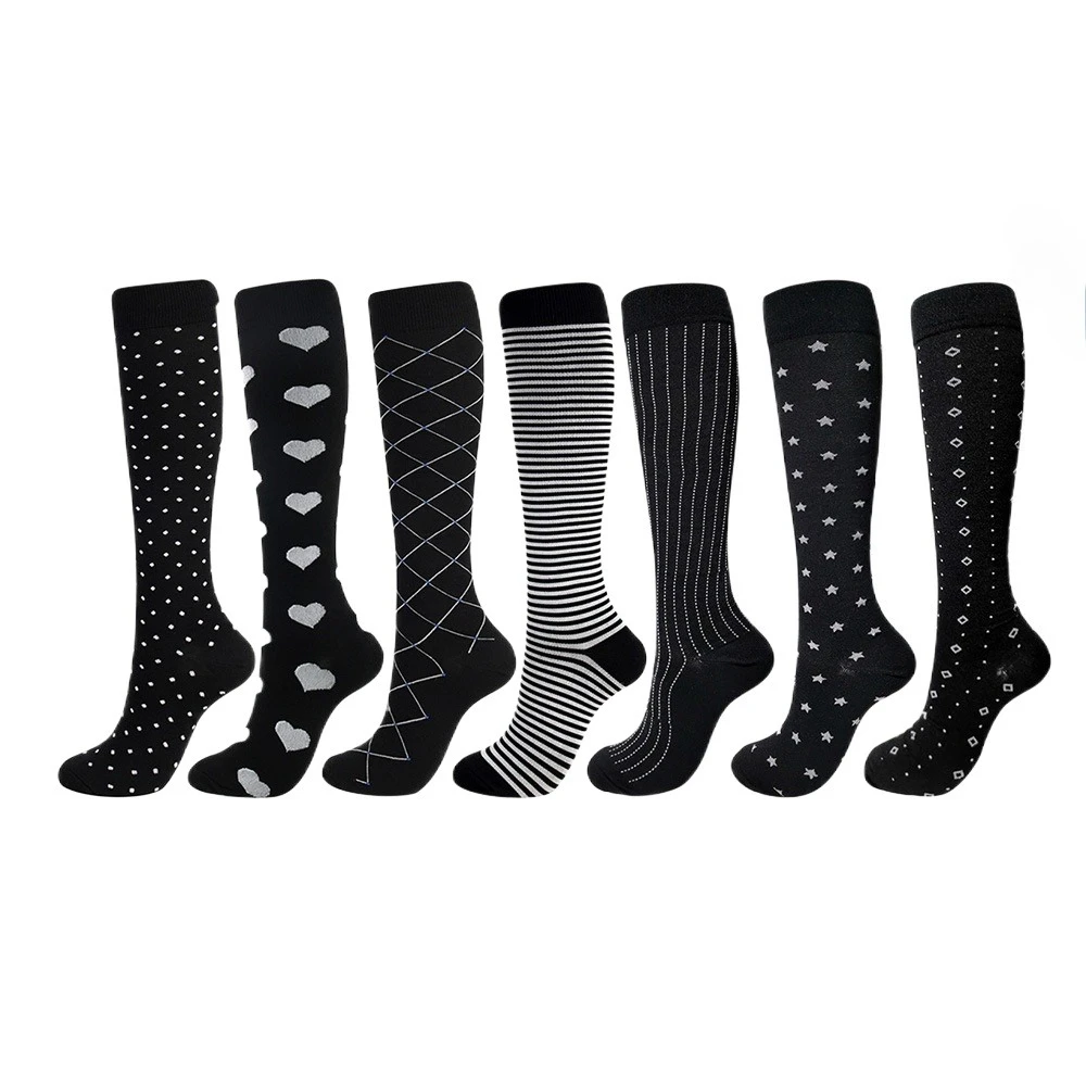 

Уличные носки до щиколотки, женские спортивные носки, компрессионные чулки, модные спортивные носки до середины икры в горошек