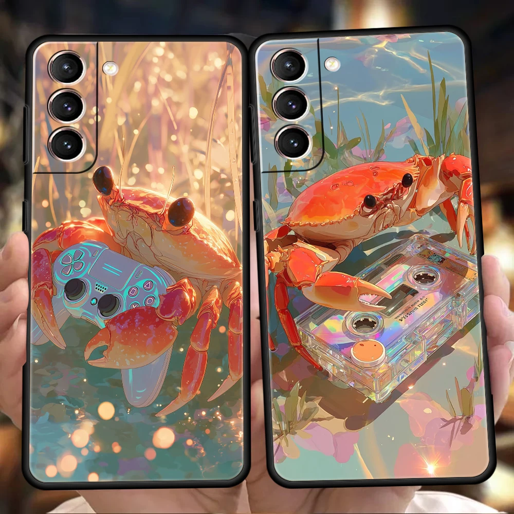Creative Crab Phone Case for Samsung Galaxy S26 S25 S24 S23 S22 S20 Ultra S25Edge S25 S24 S23 S21 FE Plus Cover Capas Present
