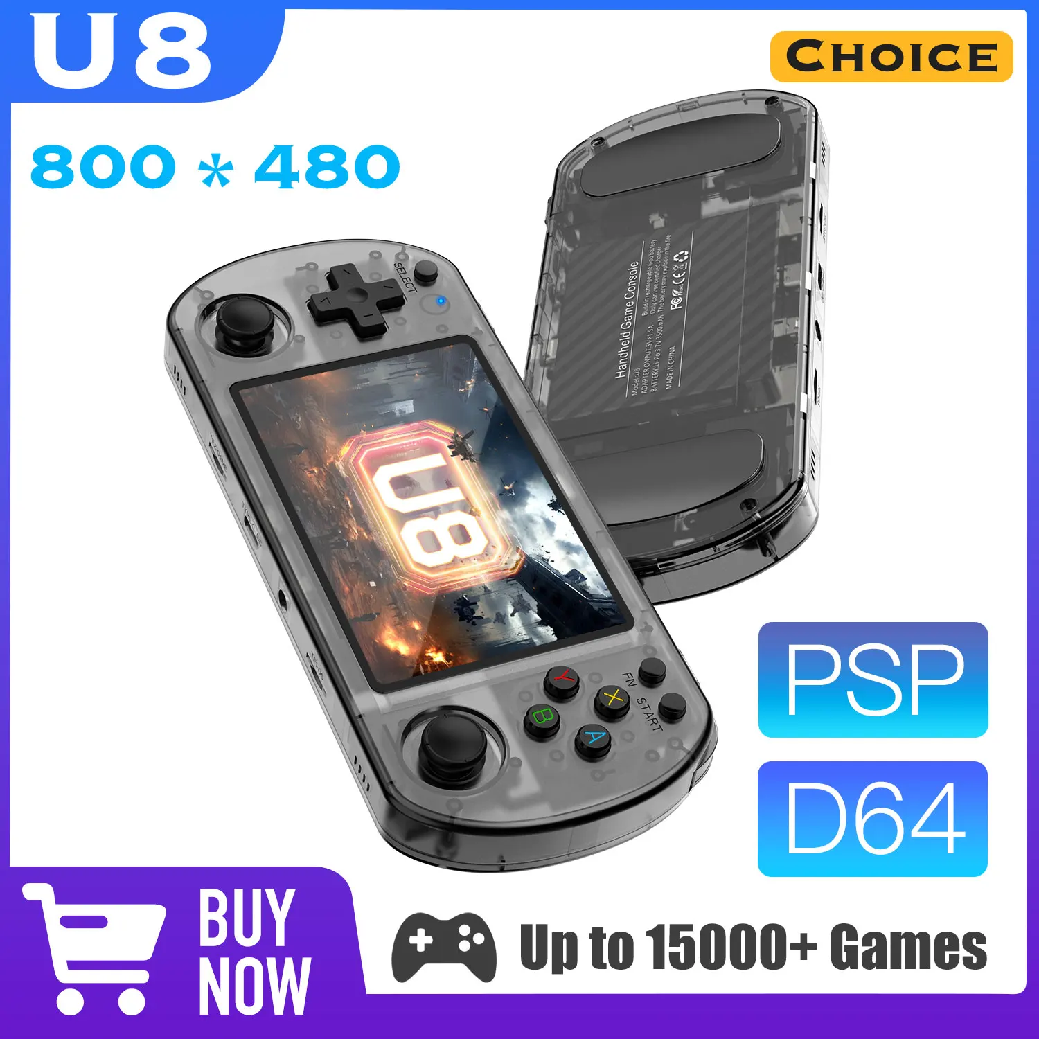 

Open Source U8128GB Retro Handheld Video Game Console Linux System 4.0Inch IPS Screen Portable Pocket 64GB Gaming Boys Gift