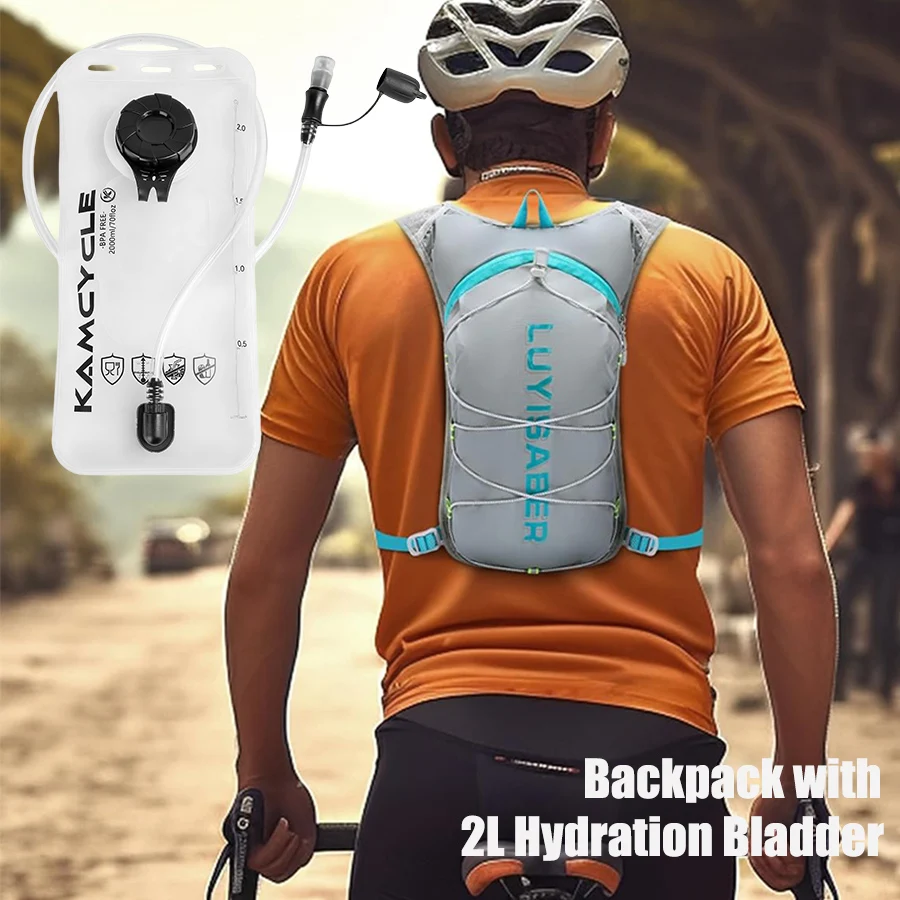 

Гидратационный рюкзак с 2-литровым резервуаром для воды, регулируемый жилет-рюкзак для бега, походов, велоспорта, скалолазания