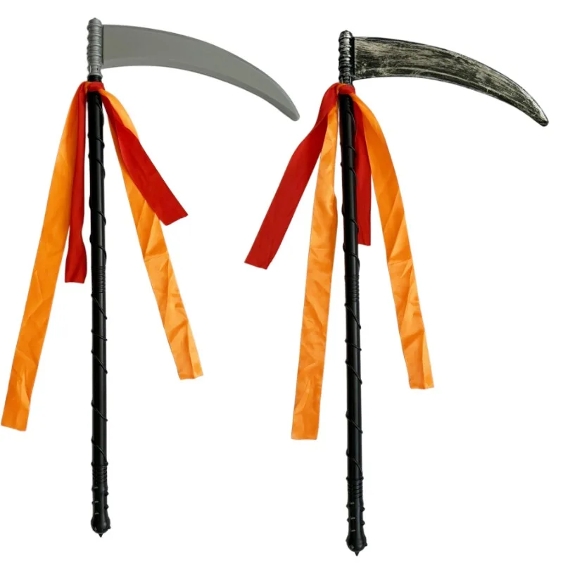 Adereços de Halloween brinquedos de plástico espadas mauxas foice da morte garfo demônio morte foice de três garfos