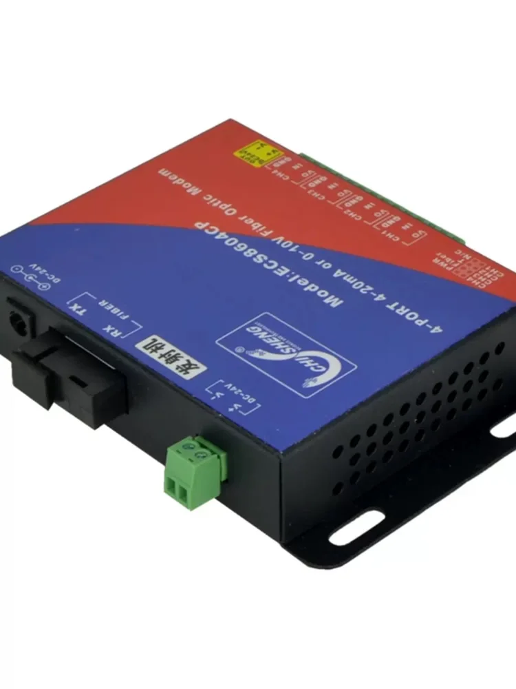 ECS8604CP 4-Channel 4-20mA Current To Fiber Optic 0-10V Voltage Analog Optical Transceiver Converter Transmitter Receiver