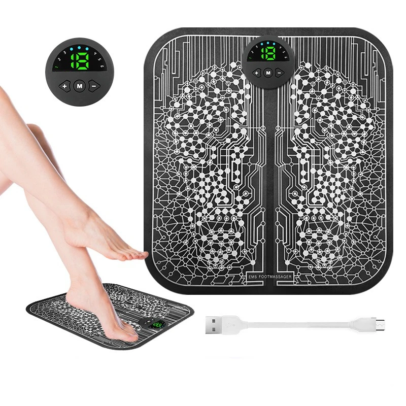 

Rechargeable Electric Foot Massager Pad EMS Muscle Stimulation Foot Relaxation Massager Portable Feet Acupoints Massage Mat