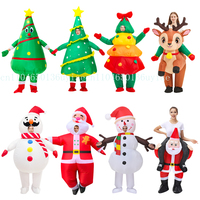 Adult Christmas Tree Snowman Santa Claus Inflatable Costumes Suits Anime Halloween Purim Cosplay Fancy Party Dress Costume