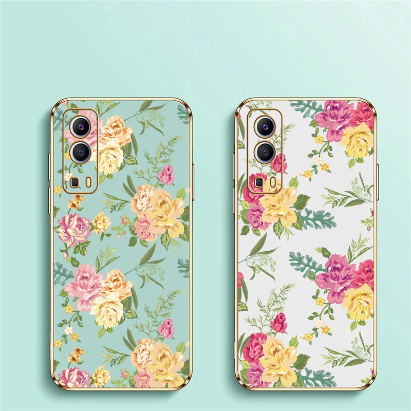 الفاخرة الأزهار اللوحة جراب هاتف ل Vivo IQOO U5X U1X Neo سيليكون للصدمات غطاء ل ممن لهم Z3 Z7 Z9 Z9X سيليكون لينة كابا