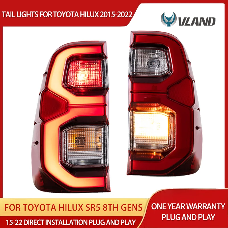 

15-22 Hilux SR5 8th Gens (GUN125,GUN126R) Vland LED Tail Lights With Dynamic Welcome Lighting