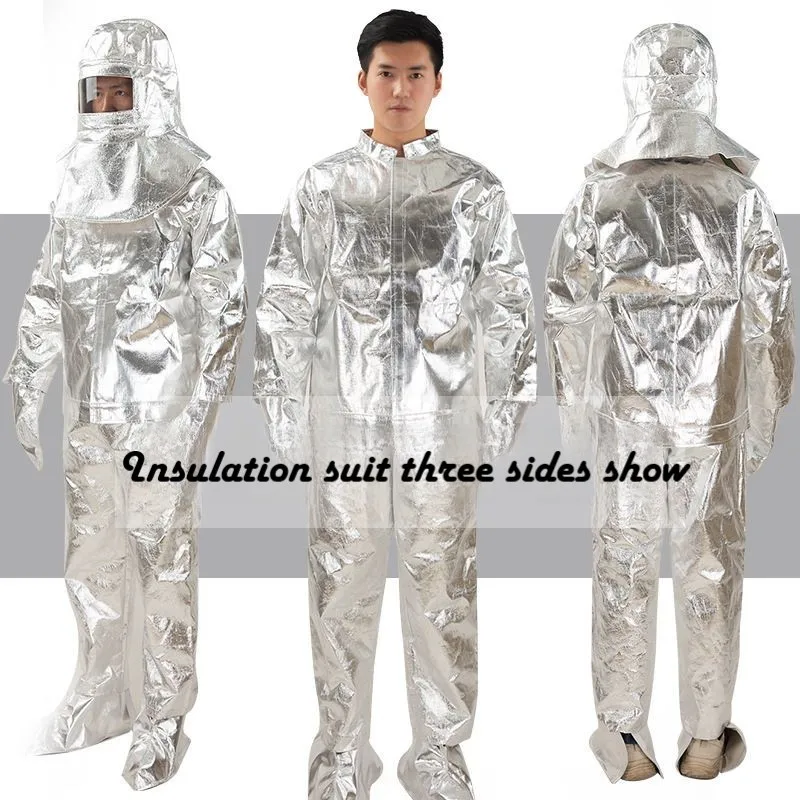 1000 Degrees Aluminum Foil Insulation Suit High Temperature and Fire Protection Suit Split