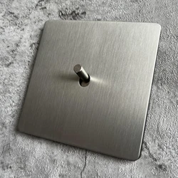 Matte Stainless Steel Brushed Panel Wall Light Toggle 1-4 Gang 2 Way Switch EU USB Outlet for Home Improvement