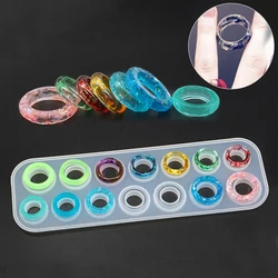 Crystal 6/14 Hole Rings Mold Handmade DIY Making Ring Jewelry Silicone Mold Epoxy Mould Epoxy Resin For Jewelry Making