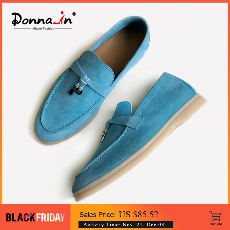 Donna-in Penny Loafers Women Luxury Suede Leather Comfort Slip-On Female Shoes Casual Flats Large Size Ladies Shoe Tassel buckle