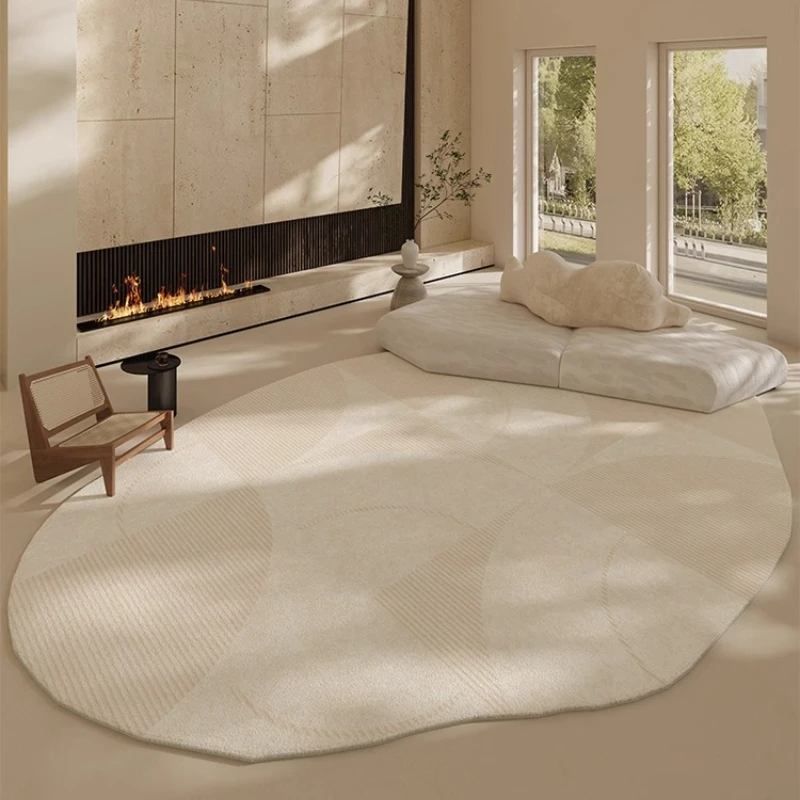 

Irregular Shapes Carpets for Living Room Cream Style Bedroom Decor Carpet Thick Plush Lounge Floor Mat Fluffy Soft Cloakroom Rug
