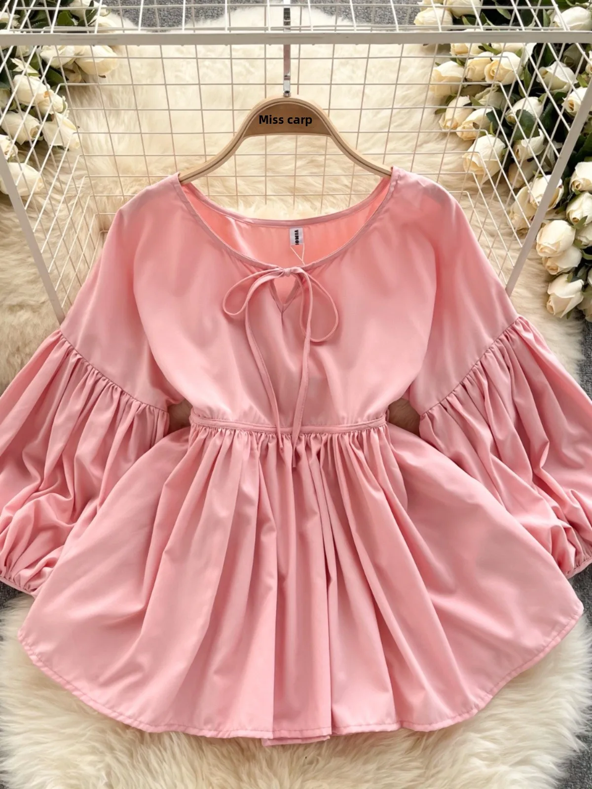 Retro Bubble Sve irt Cravatta a nastro dal design ampio da donna Autunno Inverno Lusso Ladylike Top coreano Sle Fibra di poliestere
