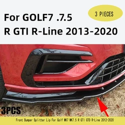 For Volkswagen Golf MK7 MK7.5 R GTI GTD R-Line 2012-2020 TCR CS Style Body Kit Spoiler Guard Front Bumper Splitter Lip Diffuser