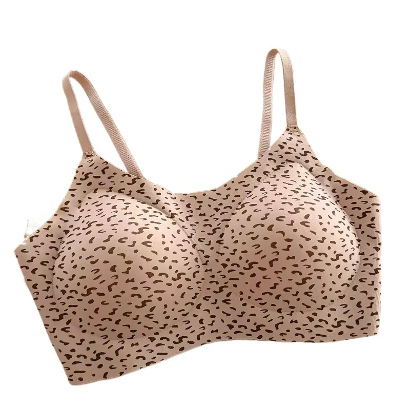 Best Sellers Leopard Print Wirefree Seamless Push Up Bra Women Lingerie Breathable Thin No Clasp Soft Comfort Lifting Underwear