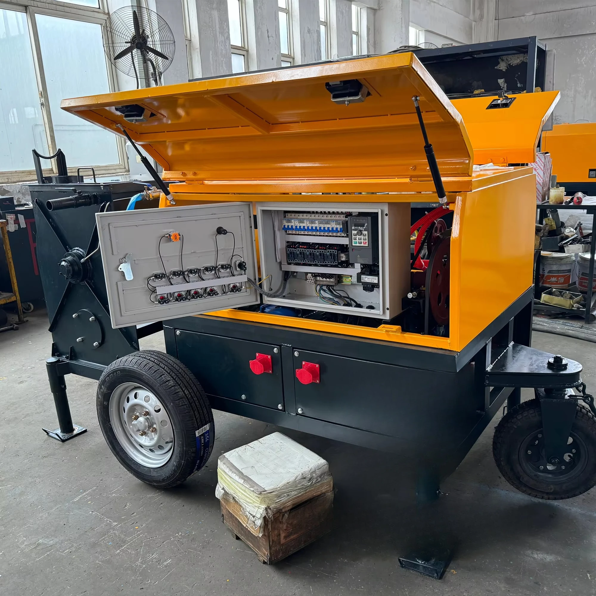 Cement Foam Concrete Mixing Mortar and Plaster Spraying Machine CLC Foam Concrete Block Making Machine with Pump view 3
