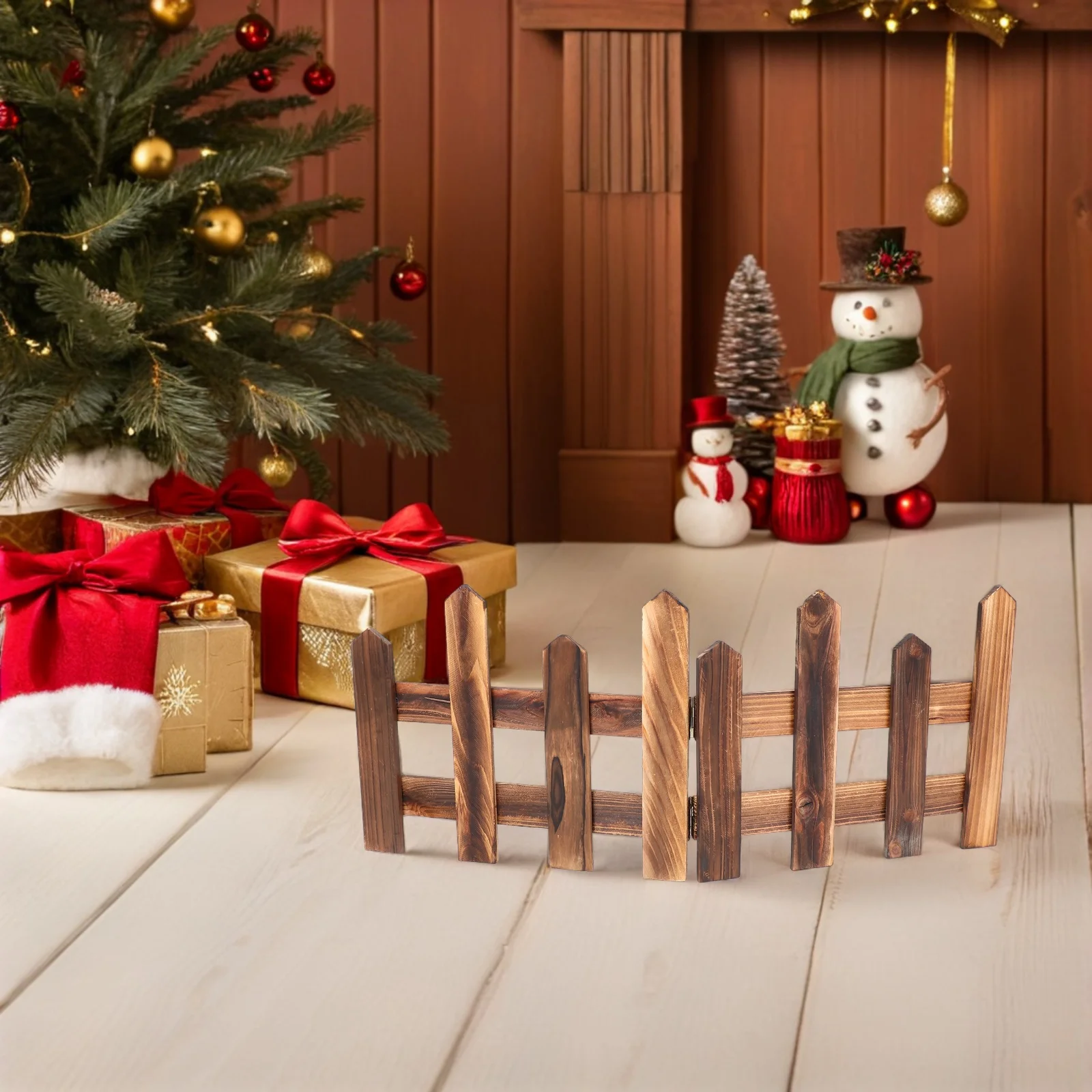 سياج شجرة عيد الميلاد بطول 1.2 متر، حاجز أمان قابل للإزالة وقابل للتعديل، سياج ديكور واقي للاستخدام في المنزل والحديقة والعطلات الخارجية