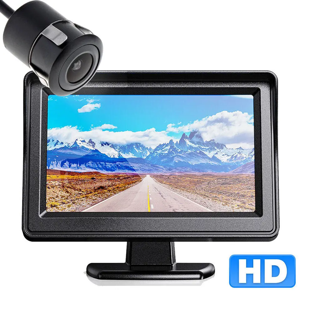 

Backup Camera Wireless Car Rear View HD Parking System LCD Screen + 4.3" Monitor