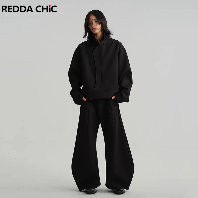 

REDDACHiC ICON Silhouette Barrel Pants for Women Oversized High Waist Pleated Front Wide Leg Black Trousers Grunge Alt Techwear