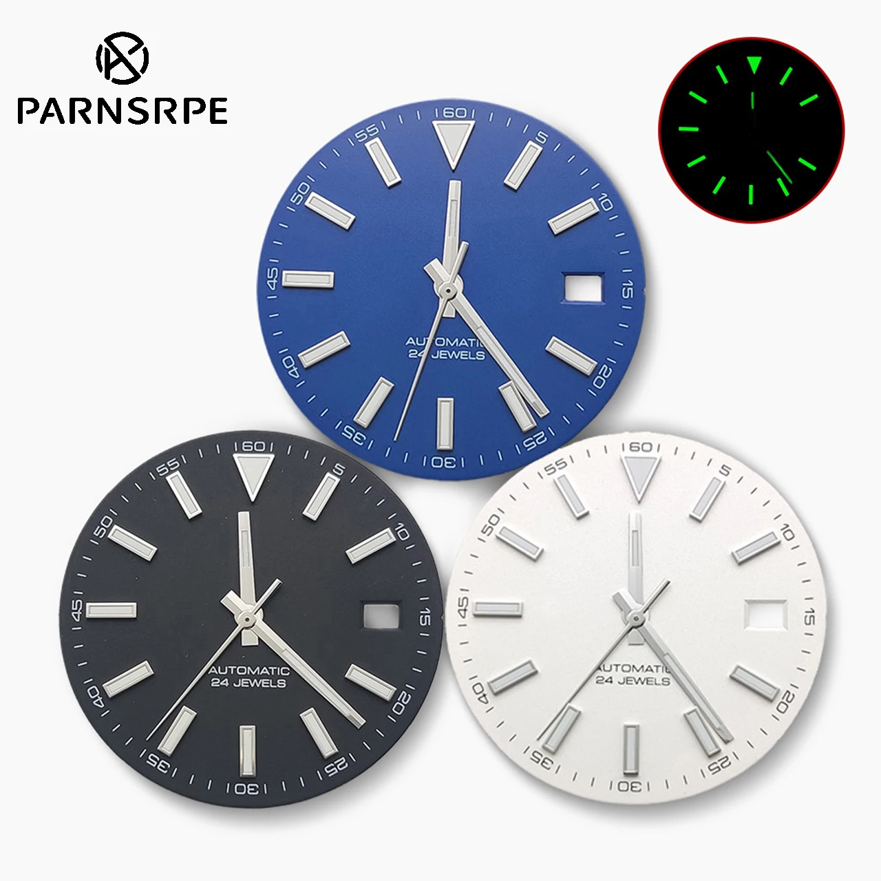

31mm Green Luminous Dial Hands Mod Kit Replacement Parts Compatible With NH35 NH36 4R35 Watchmaker Custom Build Spare Accessorie