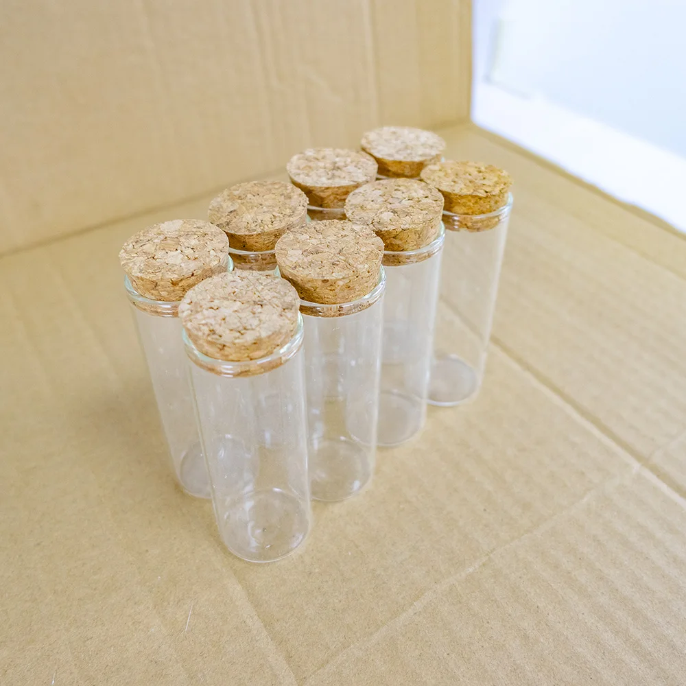 50pcs/Lot 40ml 30*80mm Glass Bottles Stopper Crafts Jars Cork Mini Transparent Empty DIY Small 40cc Vial