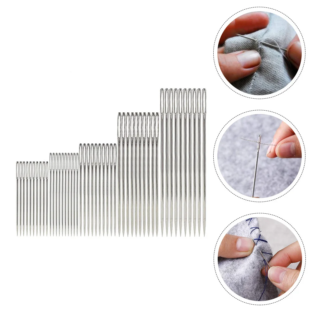 

5Sets Large Eye Needles Stainless Steel Yarn Knitting Sewing Accessories Fine Craftsmanship Professional Tailors Beginners