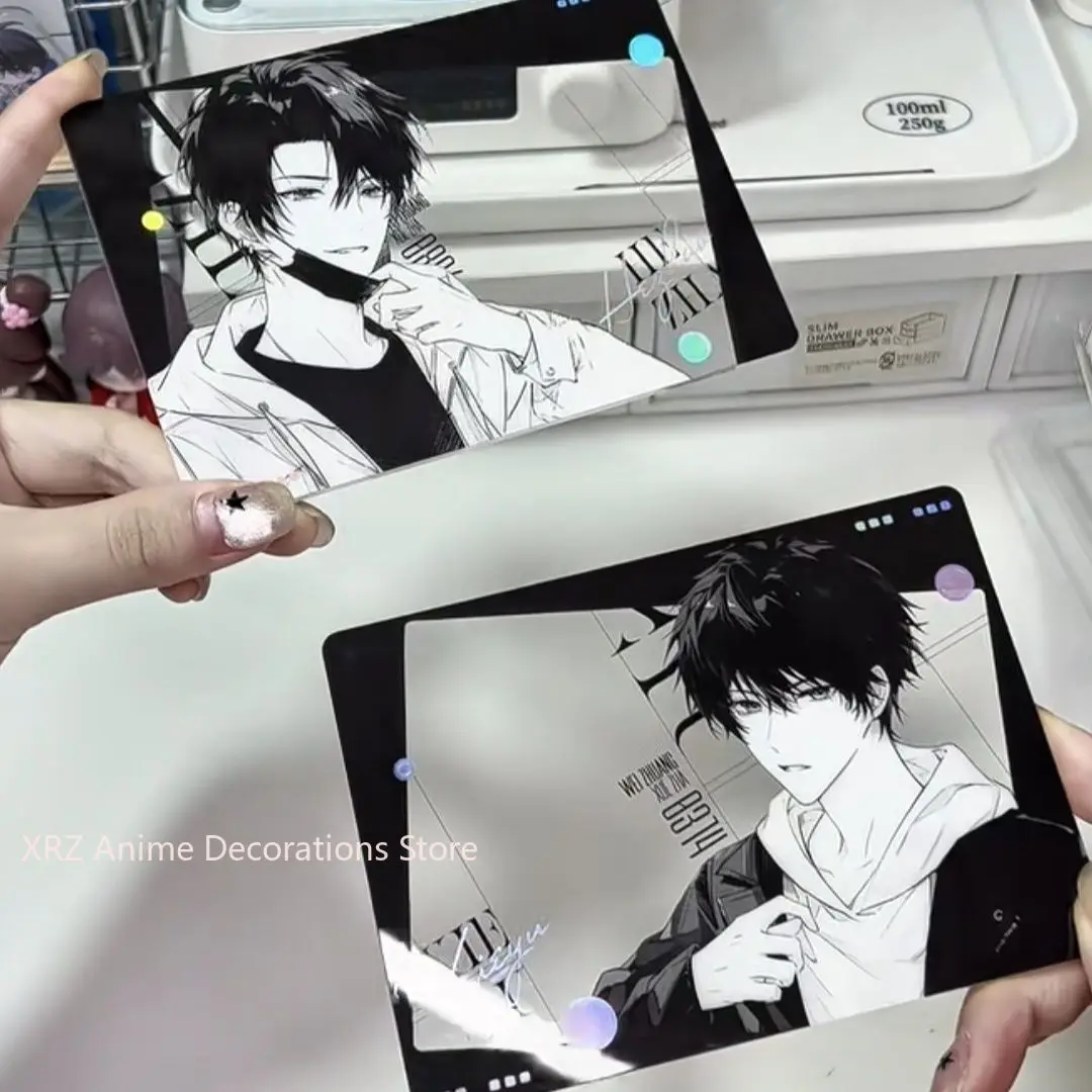 

Anime Fake Slackers He Zhao XieYu Cartoon Acrylic Transparent Card High Beauty Photo Punch Card Gift for Friends