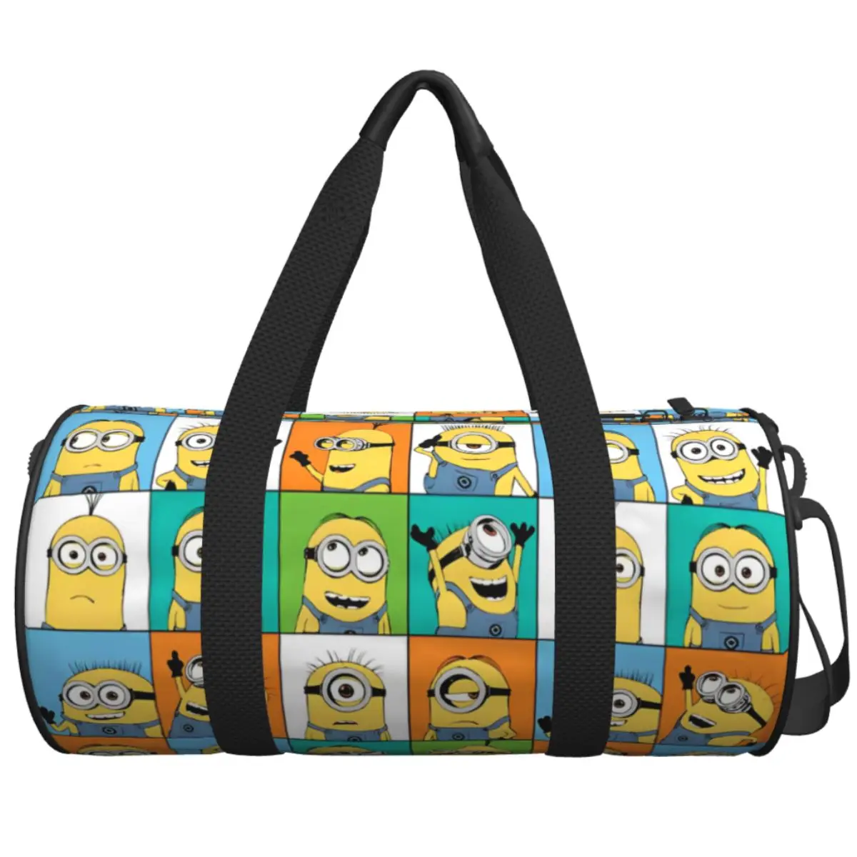 

Travel Bag Cute Cartoon Minions Gym Bag Yellow Big Eyes Portable Sports Bags Large Handbag Cute Fitness Bag For Male Female