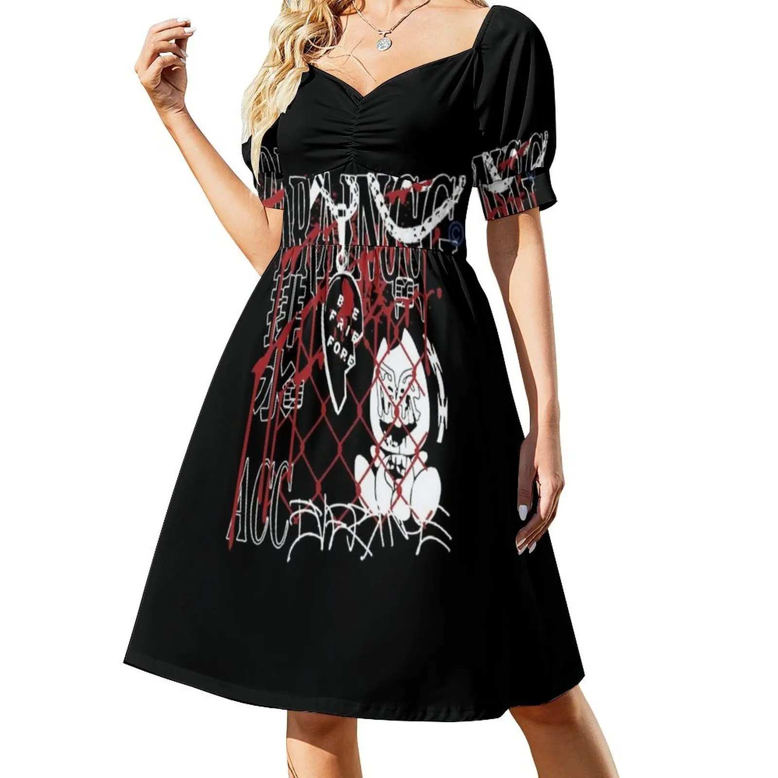 استنزاف عصابة المشارك فستان بصدر مفتوح فستان أنيق الصيف فستان الحفلات للنساء استنزاف عصابة المجموعة الموسيقية المرأة الفنية #2