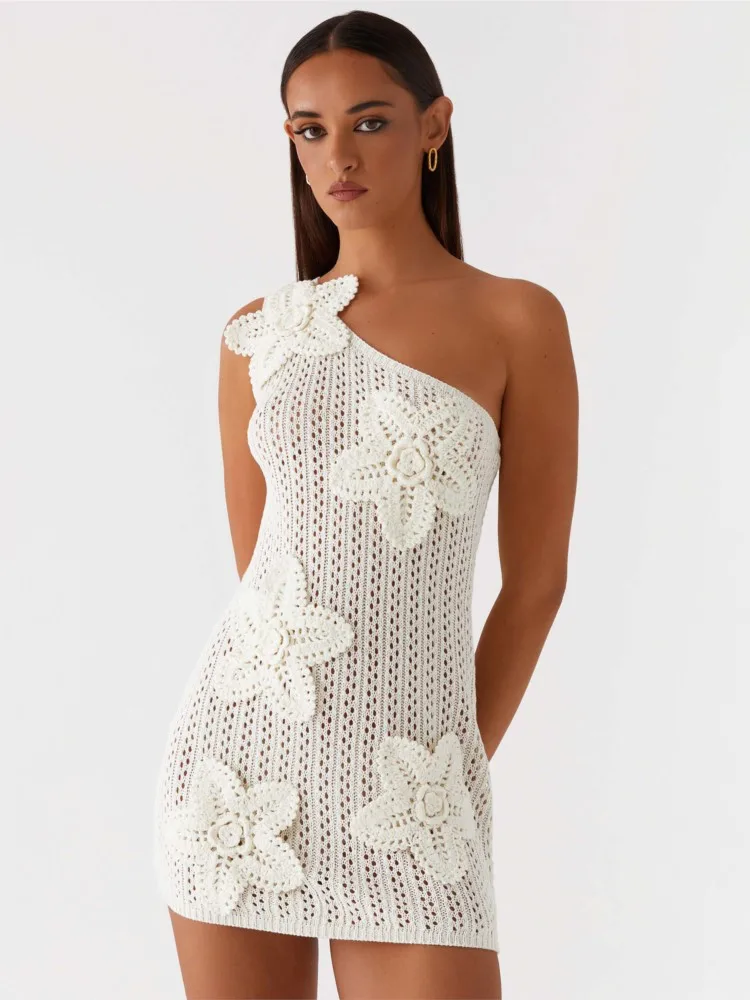 

Sexy Women Fishnet Cover Up Rainbow Hollow Out Bodycon Mini Dress Without Bikini Vacation Dress Beachwear 2025 Summer