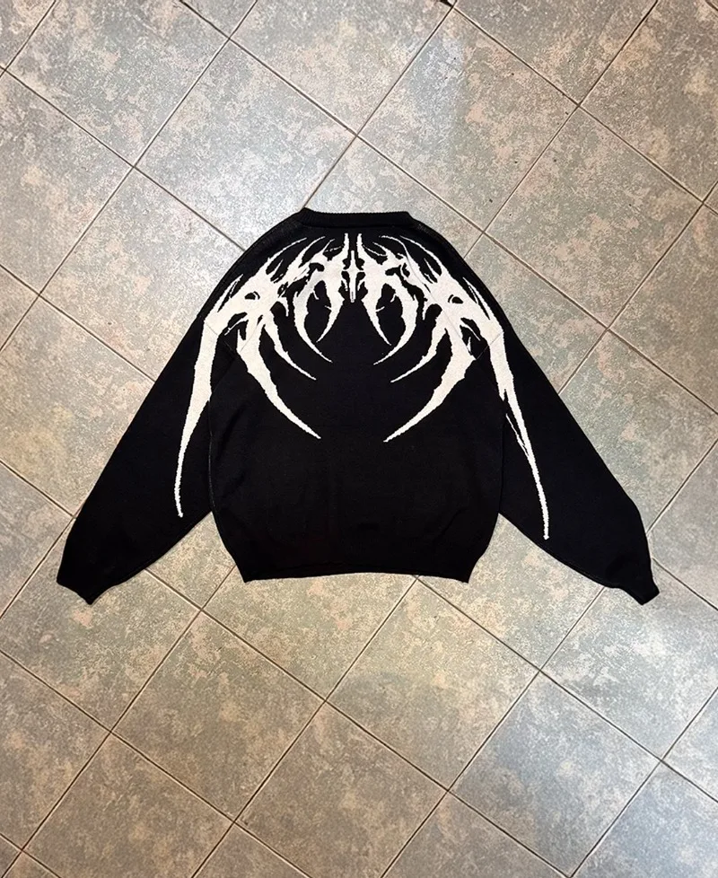 الظلام القوطية الرجعية Harajuku شارع العليا الخريف والشتاء معطف شتاء الرجال Y2K موضة عادية الهيب هوب روك شريط فضفاض المرأة