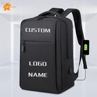Mochila personalizada con logotipo de nailon, bolsa para ordenador de 15 pulgadas y 17 pulgadas, bolsa de regalo, mochila de negocios para hombre, nombre de imagen impreso