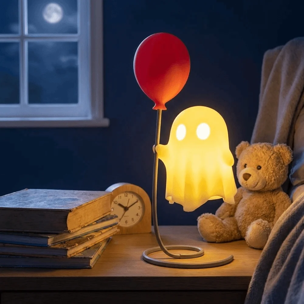 Cute Shape Glowing Ghost Figurine Compact Size Soft LED Glow LED Night Light Lively Design Fine Workmanship