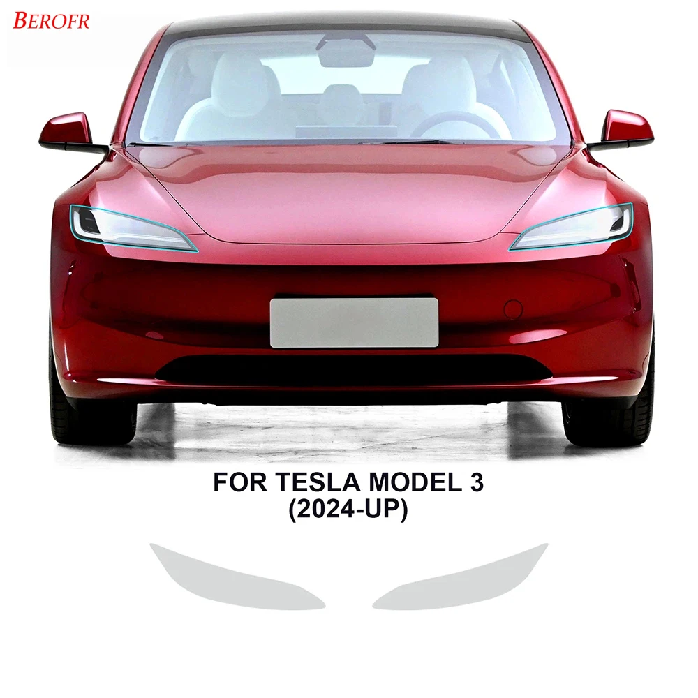 

Защитная пленка для фар и зеркал заднего вида Tesla Model 3 Highland 2024, предварительно вырезанная, прозрачная, из ТПУ (PPF), для кузова автомобиля