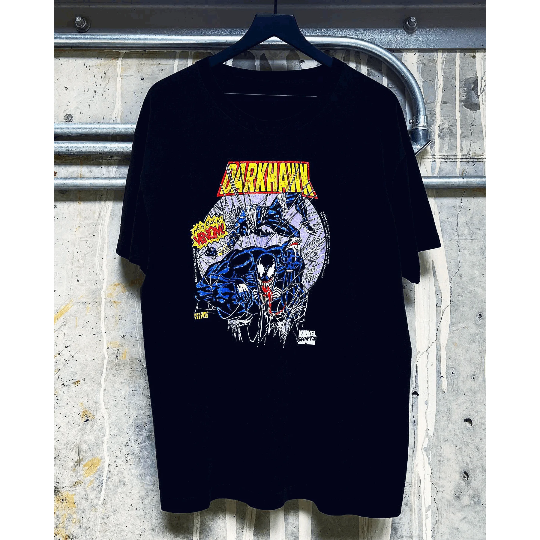 

Авторизованная новая футболка Marvel VenomDarkhawk с принтом Marvel Venom для мужчин и женщин с одинаковыми свободными короткими рукавами