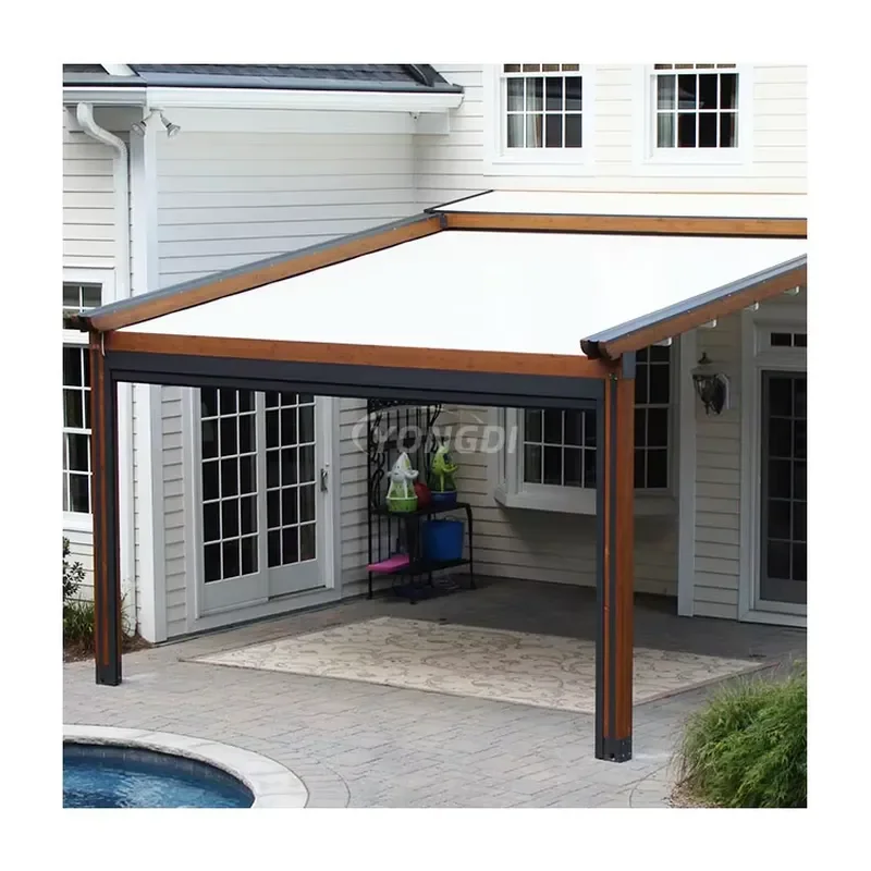 Adjustable 3x4 Motorized Arched Outdoor Gazebo for Waterproof Retractable Patio Cover Aluminum Pergola Fabric Roof
