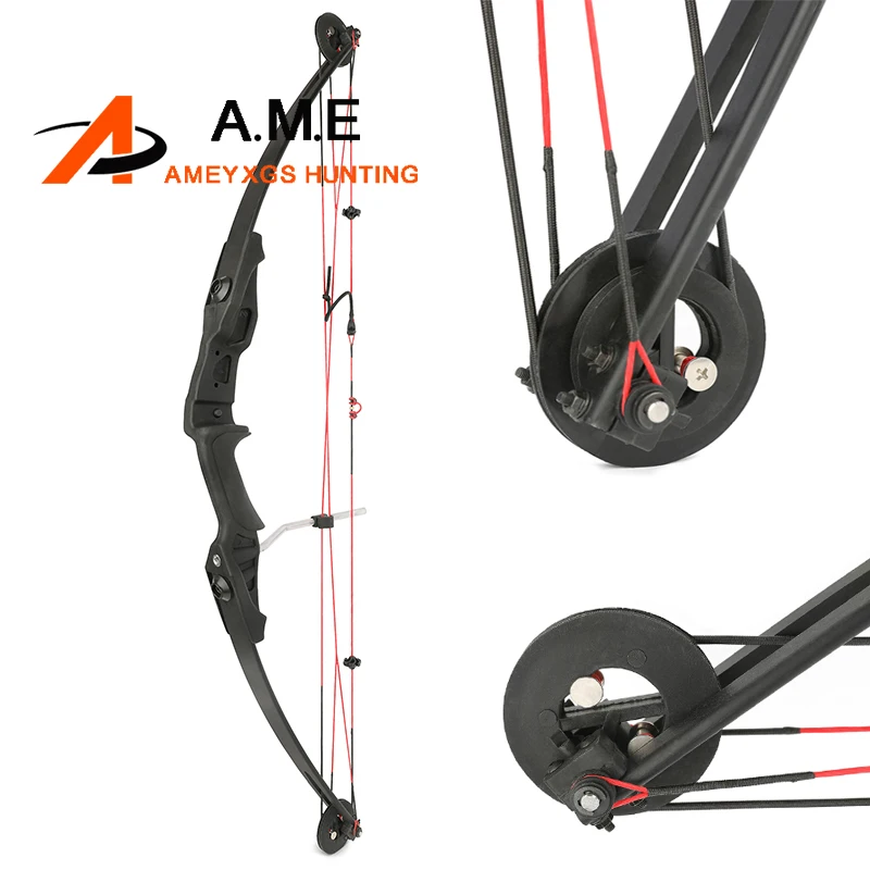 

30lbs Archery Small Pulley Compound Bow Let Off 75% Arrow Speed 130fps Range 200m for Beginners Outdoor Shooting Hunting